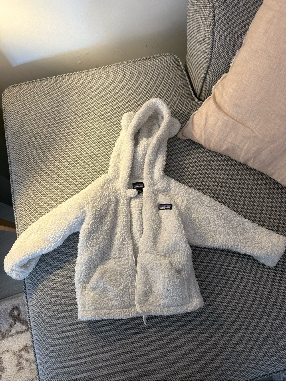 Patagonia Kids Sherpa Hooded Jacket - Cream